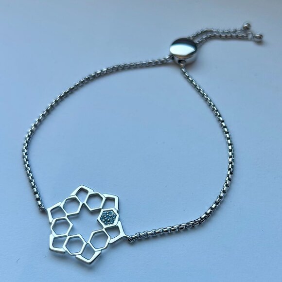 Sterling Silver with Diamonds Slider Bracelet by Cerimani - Picture 1 of 15